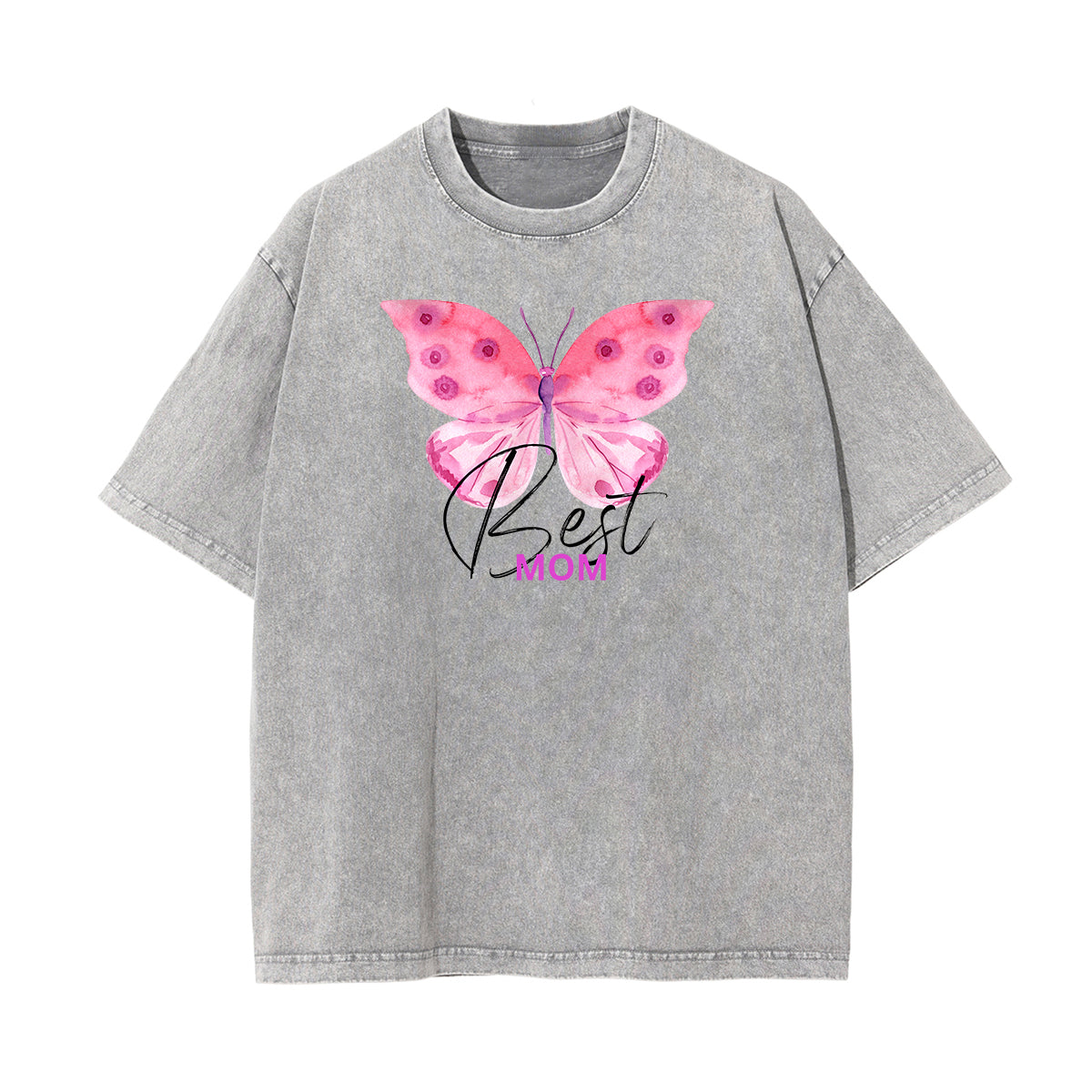 Faded Thick Butterfly Pattern T Shirt-INNBLAC Fashion Apparel