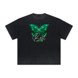 Heavyweight Butterfly Graphic T Shirt-INNBLAC Fashion Apparel