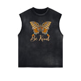 Frayed Edge Butterfly Graphic Tank Top-INNBLAC Fashion Apparel