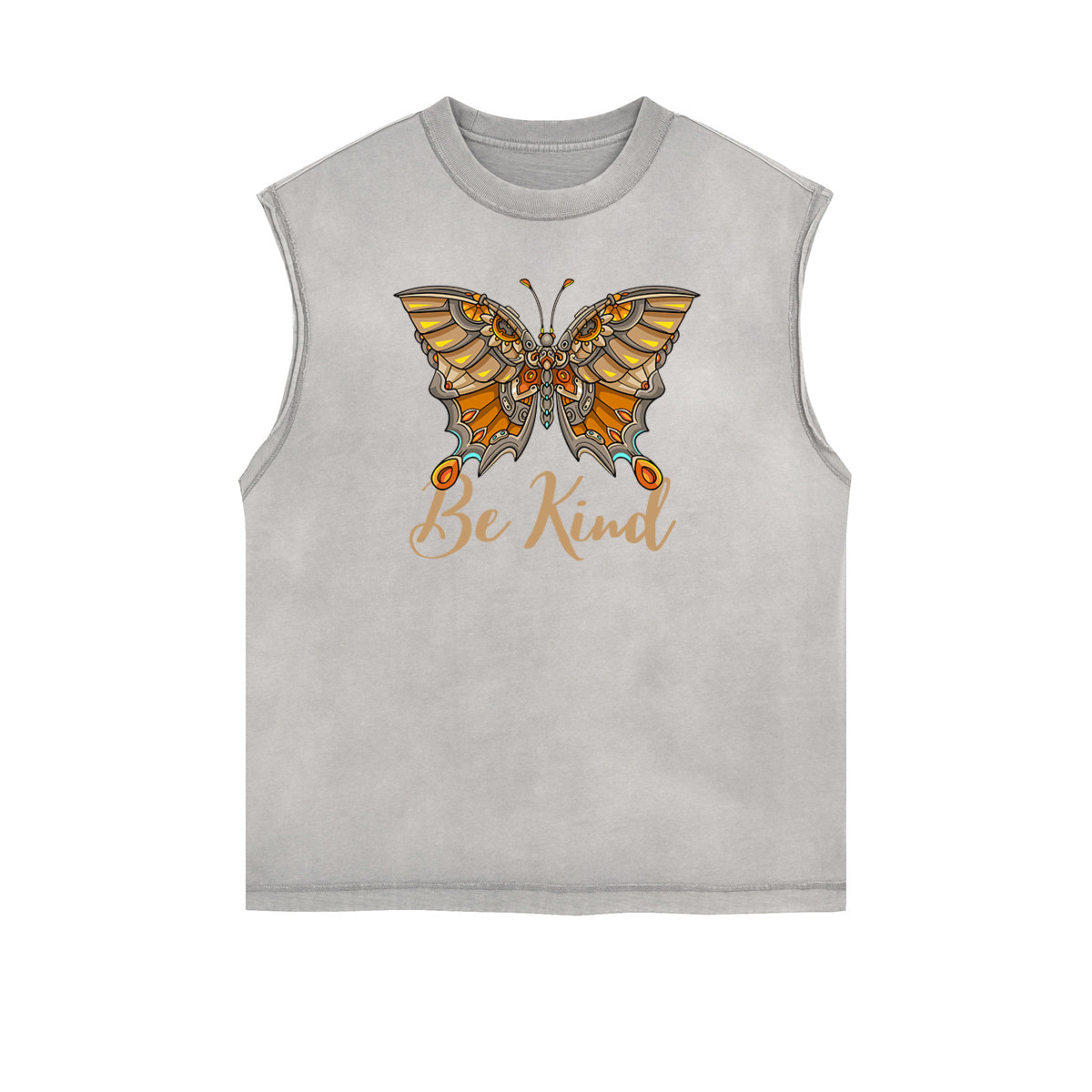 Sleeveless Faded Butterfly Pattern Tee-INNBLAC Fashion Apparel