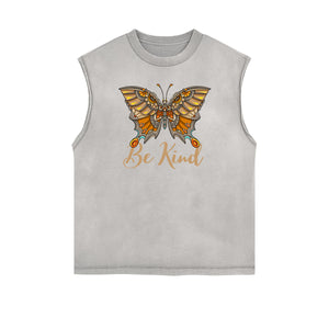 Sleeveless Faded Butterfly Pattern Tee-INNBLAC Fashion Apparel