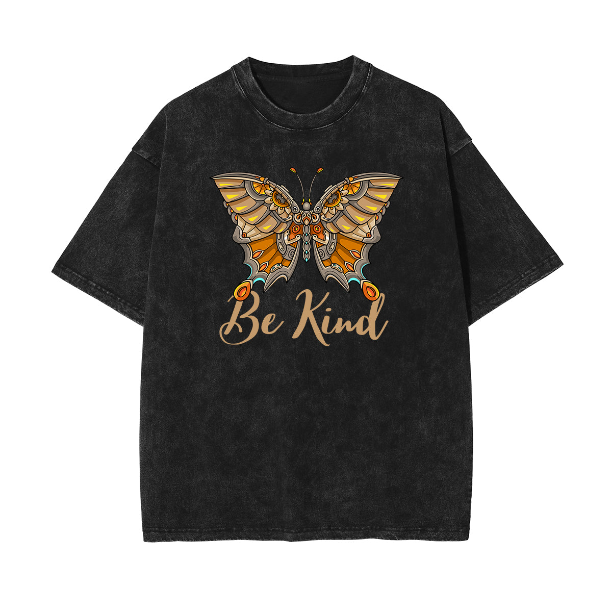 Crew Neck Butterfly Graphic Tee-INNBLAC Fashion Apparel