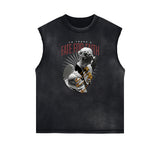 Sleeveless Street Style Angel Graphic Tee-INNBLAC Fashion Apparel