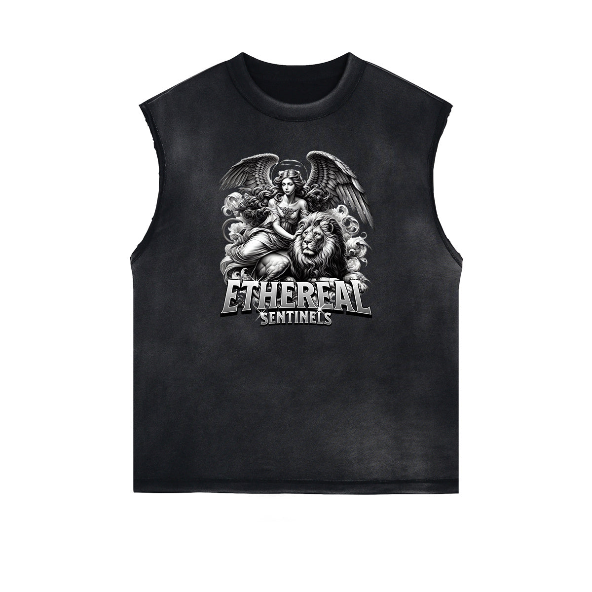 Sleeveless Celestial & Angel Pattern Tee-INNBLAC Fashion Apparel