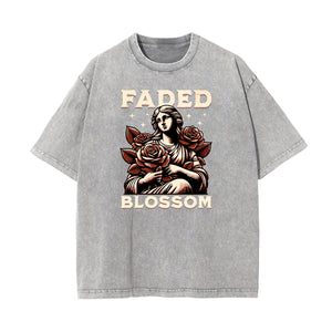 Faded Celestial & Angel Pattern Tee-INNBLAC Fashion Apparel