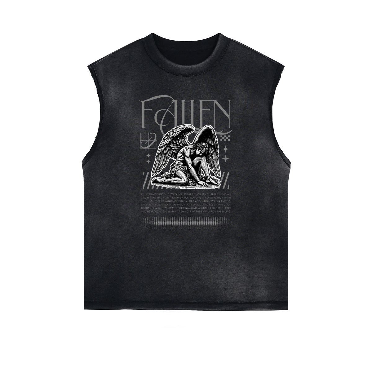 Sleeveless Celestial & Angel Pattern Tee-INNBLAC Fashion Apparel