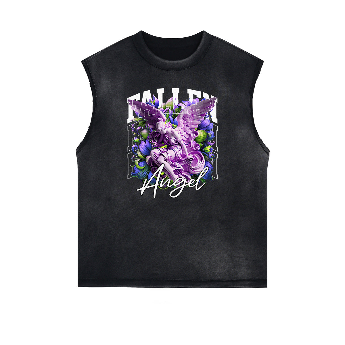 Sleeveless Celestial & Angel Pattern Tee-INNBLAC Fashion Apparel