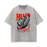 Faded Celestial & Angel Pattern Tee-INNBLAC Fashion Apparel