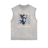 Frayed Edge Celestial & Angel Graphic Tank-INNBLAC Fashion Apparel