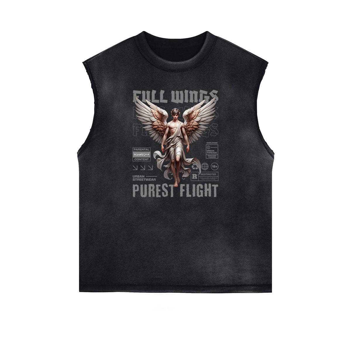 Sleeveless Celestial & Angel Pattern Tee-INNBLAC Fashion Apparel