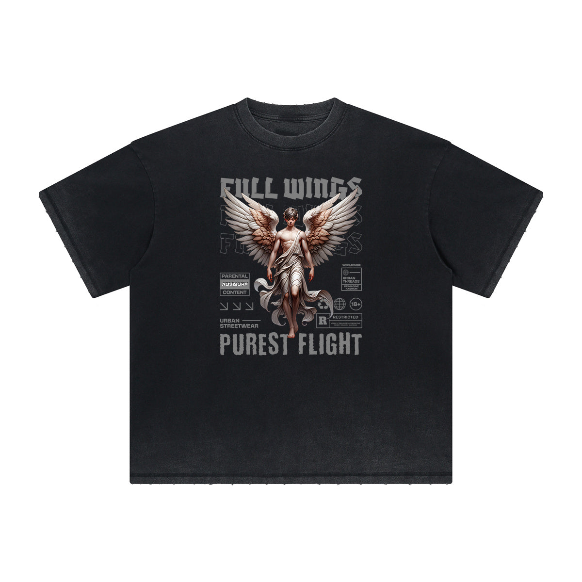 Heavyweight Celestial & Angel Pattern Tee-INNBLAC Fashion Apparel