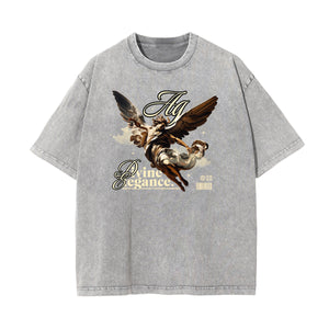 Faded Celestial & Angel Pattern Tee-INNBLAC Fashion Apparel