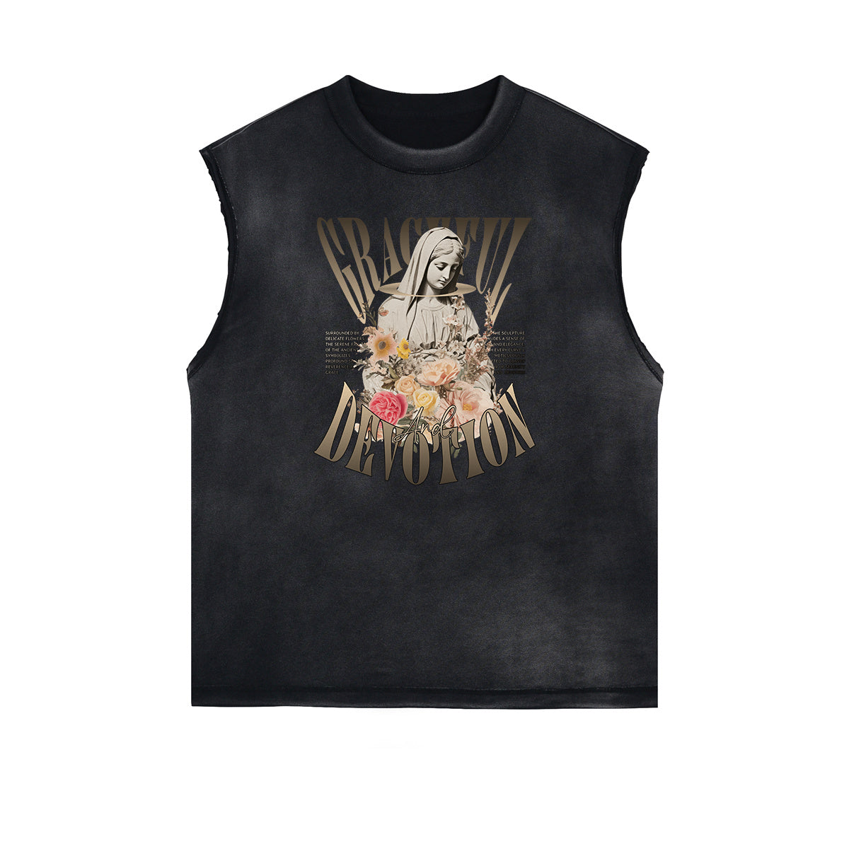 Sleeveless Celestial & Angel Pattern Tee-INNBLAC Fashion Apparel