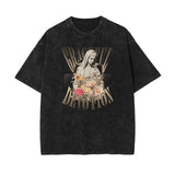 Washed Celestial & Angel Graphic Tee-INNBLAC Fashion Apparel