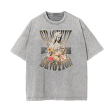 Faded Celestial & Angel Pattern Tee-INNBLAC Fashion Apparel