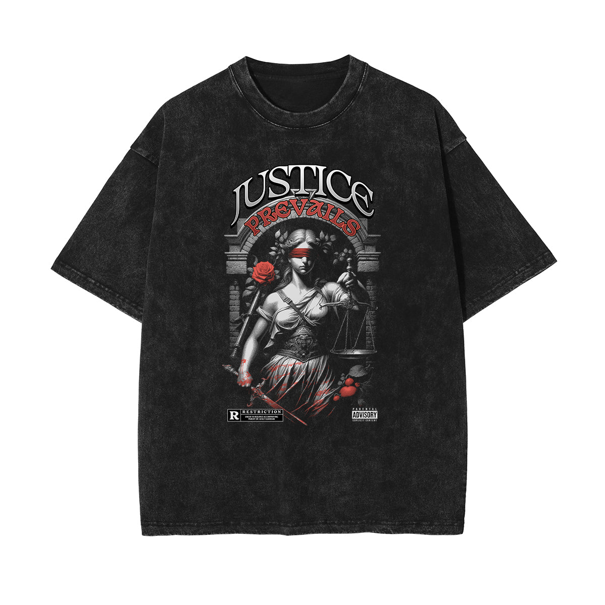 Washed Celestial & Angel Graphic Tee-INNBLAC Fashion Apparel