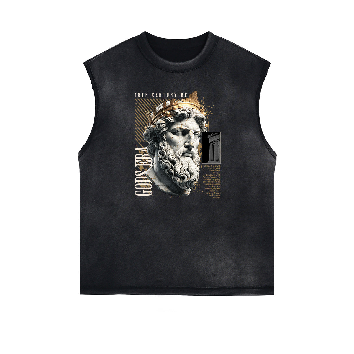 Faded Sleeveless Angel Graphic Tee-INNBLAC Fashion Apparel