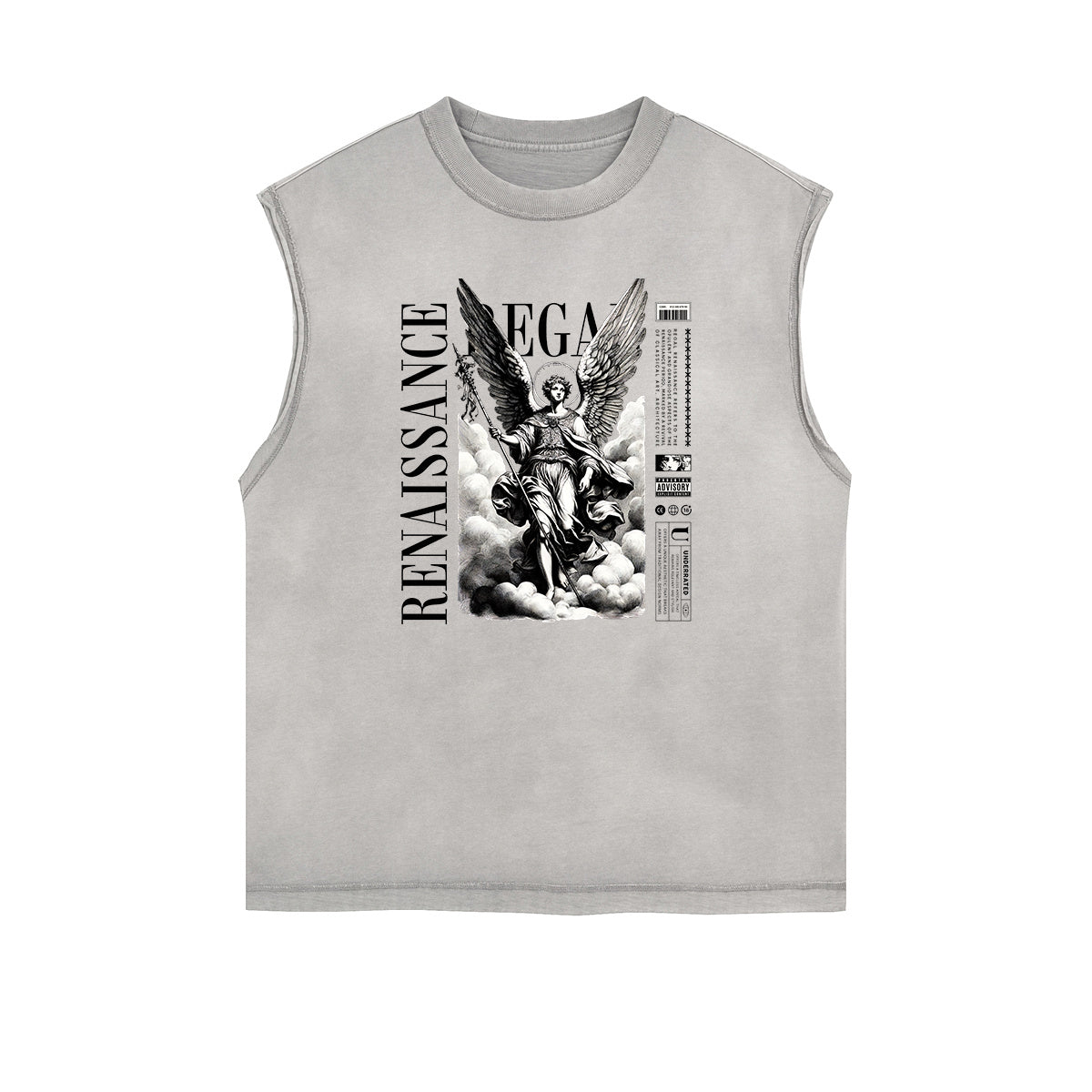 Distressed Angel Pattern Tank Top-INNBLAC Fashion Apparel