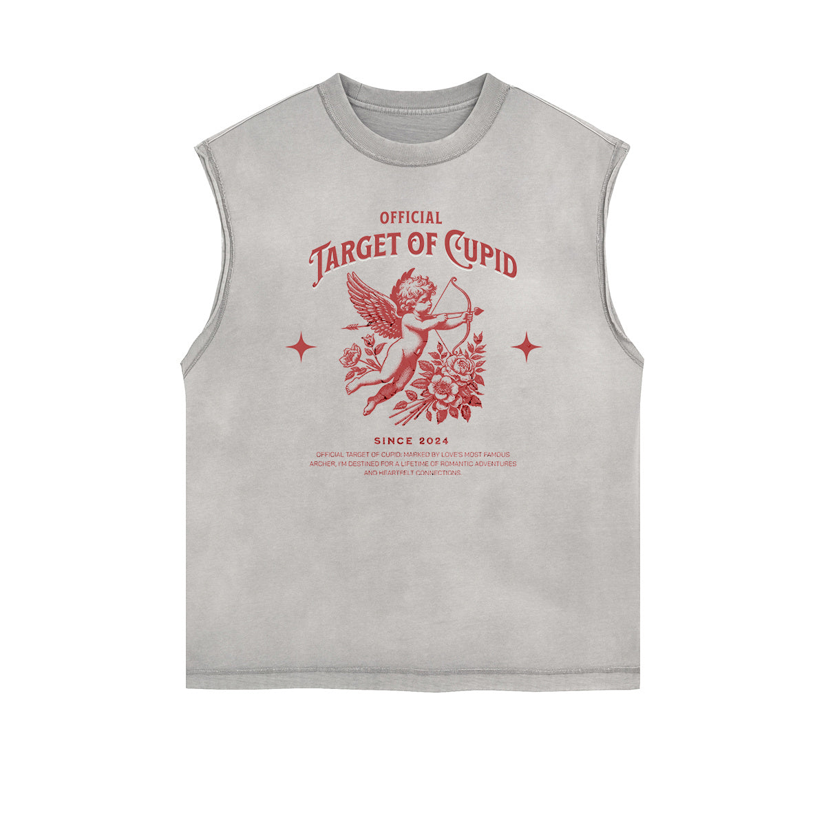 Distressed Angel Pattern Tank Top-INNBLAC Fashion Apparel