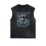 Faded Sleeveless Angel Graphic Tee-INNBLAC Fashion Apparel