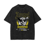 Vintage Wash Angel Graphic Tee-INNBLAC Fashion Apparel