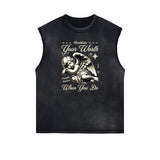 Faded Frayed Angel Statue Graphic Tank-INNBLAC Fashion Apparel