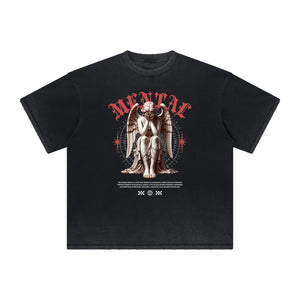 Distressed Angel Statue Graphic Tee-INNBLAC Fashion Apparel