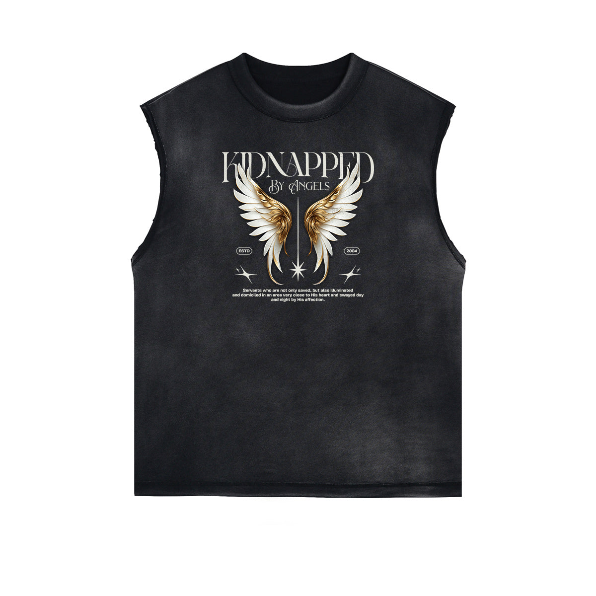 Faded Frayed Angel Statue Graphic Tank-INNBLAC Fashion Apparel