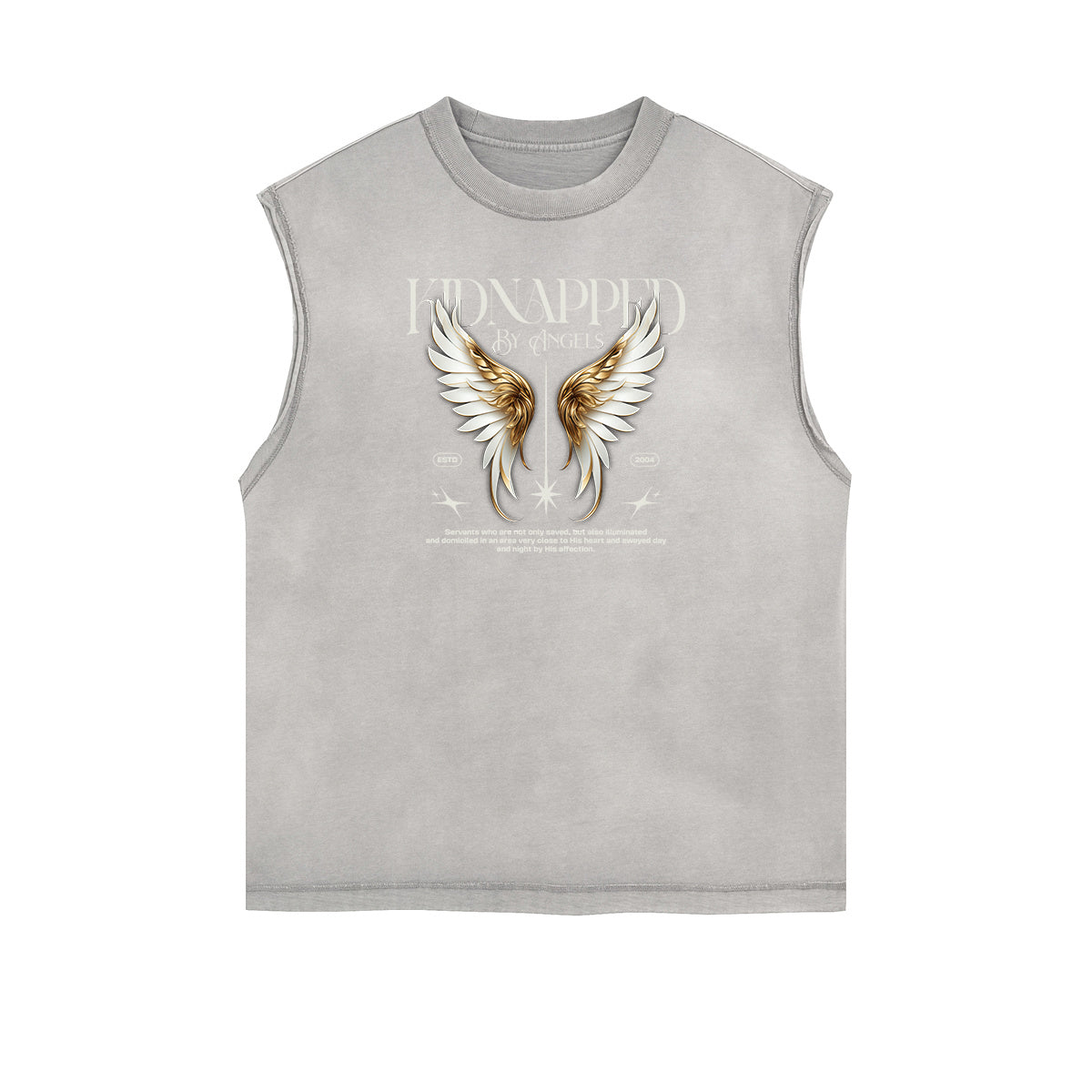 Sleeveless Angel Statue Graphic T Shirt-INNBLAC Fashion Apparel