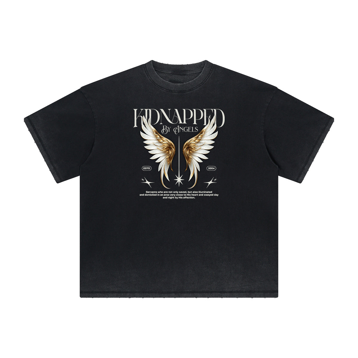 Distressed Angel Statue Graphic Tee-INNBLAC Fashion Apparel