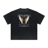 Distressed Angel Statue Graphic Tee-INNBLAC Fashion Apparel