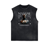 Faded Frayed Angel Statue Graphic Tank-INNBLAC Fashion Apparel