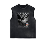 Faded Frayed Angel Statue Graphic Tank-INNBLAC Fashion Apparel