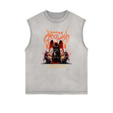 Sleeveless Angel Statue Graphic T Shirt-INNBLAC Fashion Apparel