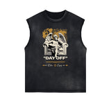 Sleeveless Distressed Angel Streetwear Graphic Tee-INNBLAC Fashion Apparel