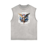 Faded Frayed Angel Streetwear Graphic Tank Top-INNBLAC Fashion Apparel