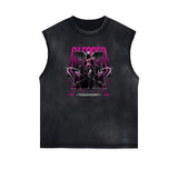 Sleeveless Distressed Angel Streetwear Graphic Tee-INNBLAC Fashion Apparel