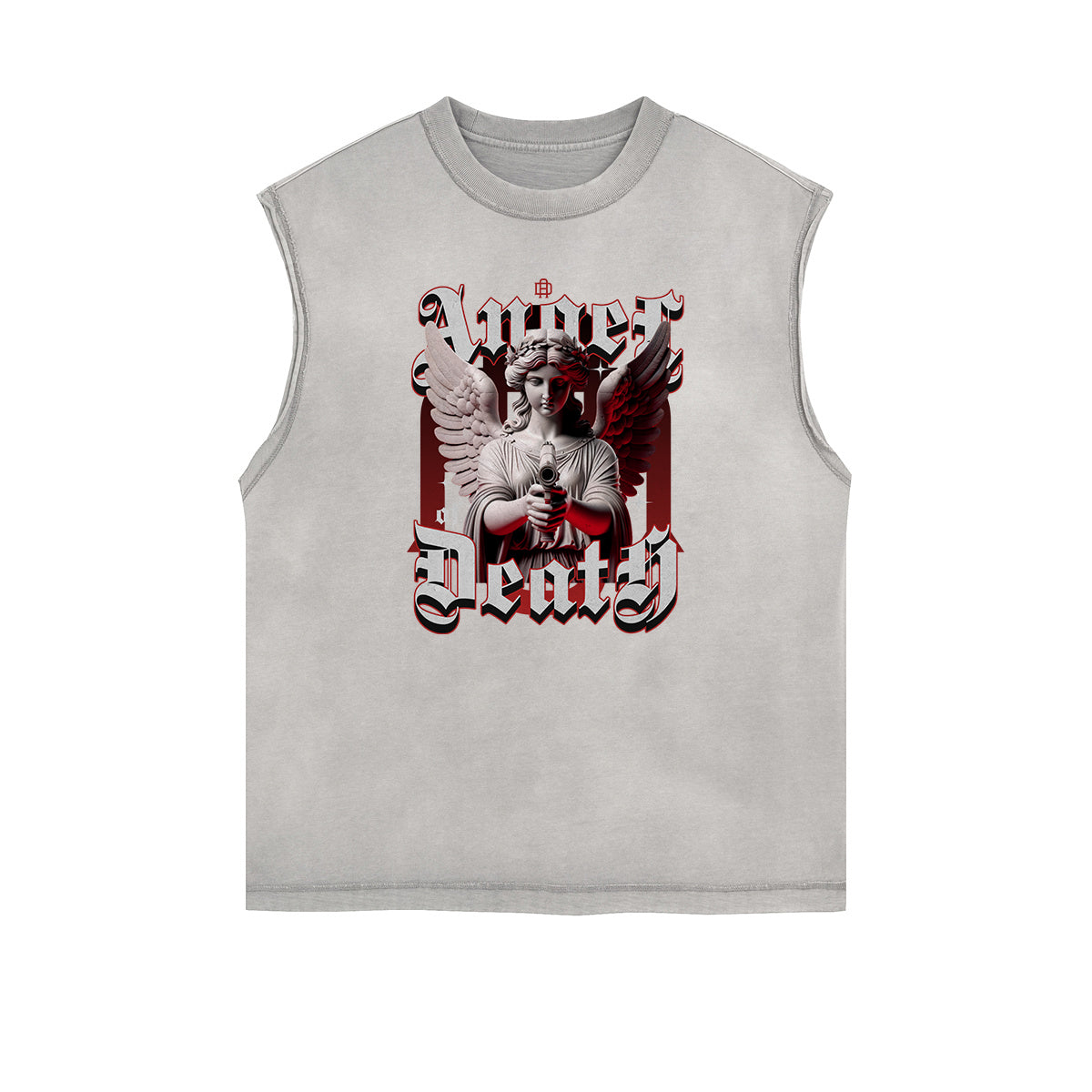 Faded Frayed Angel Streetwear Graphic Tank Top-INNBLAC Fashion Apparel