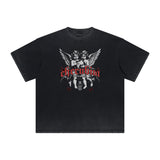 Heavyweight Angel Streetwear Pattern Tee-INNBLAC Fashion Apparel