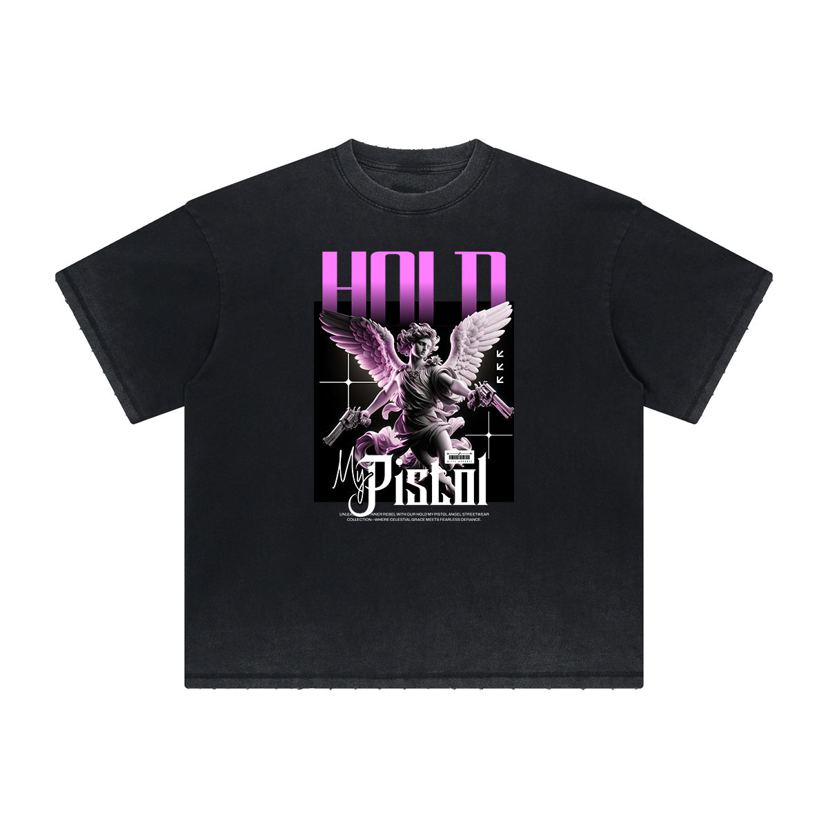 Heavyweight Angel Streetwear Pattern Tee-INNBLAC Fashion Apparel