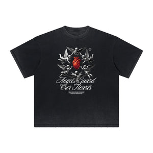 Heavyweight Angel Streetwear Pattern Tee-INNBLAC Fashion Apparel