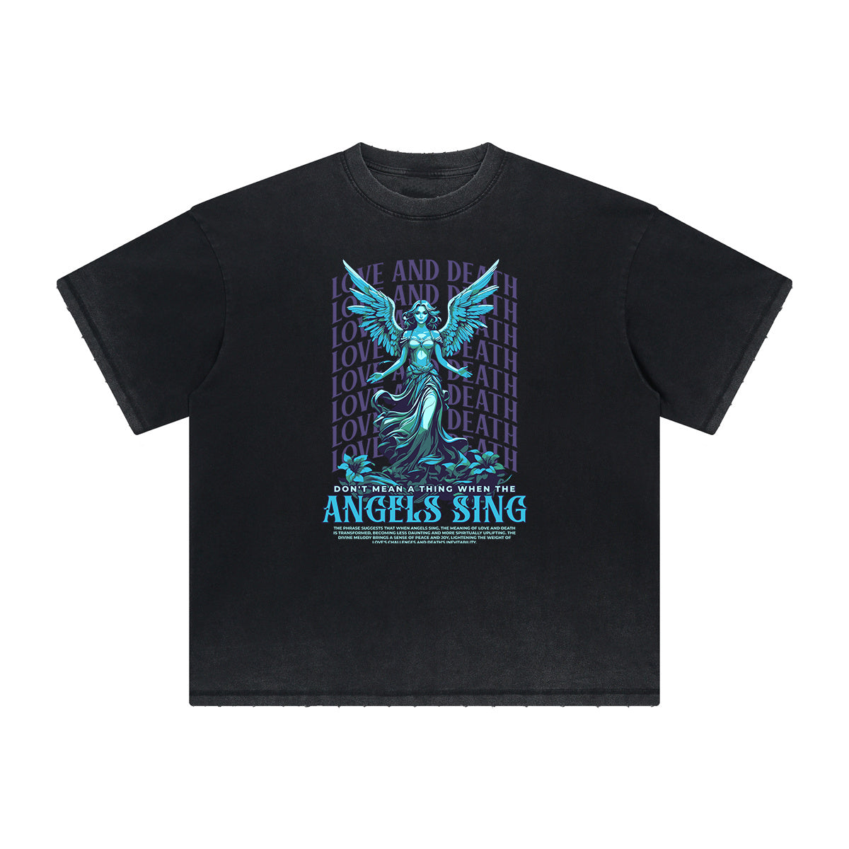 Heavyweight Angel Streetwear Pattern Tee-INNBLAC Fashion Apparel