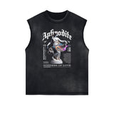 Sleeveless Distressed Angel Streetwear Graphic Tee-INNBLAC Fashion Apparel