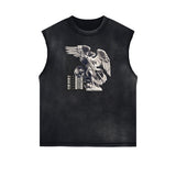 Sleeveless Street Style Angel Graphic Tee-INNBLAC Fashion Apparel