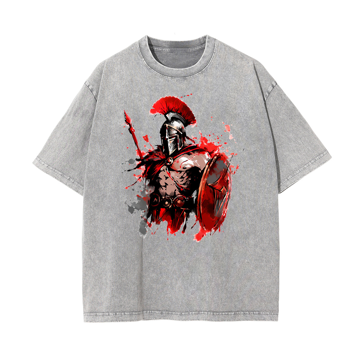 Washed Spartan Fighter Warrior Graphic Tee