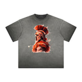 Distressed Spartan Fighter Warrior Graphic Tee-INNBLAC Fashion Apparel