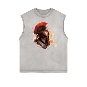 Spartan Fighter Warrior Graphic Tank Top-INNBLAC Fashion Apparel