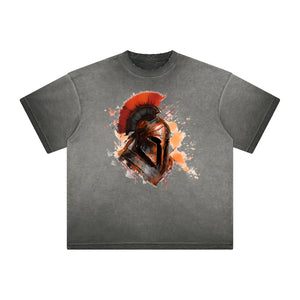 Distressed Spartan Fighter Warrior Graphic Tee-INNBLAC Fashion Apparel