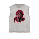 Spartan Fighter Warrior Graphic Tank Top-INNBLAC Fashion Apparel