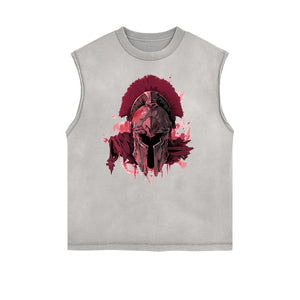 Spartan Fighter Warrior Graphic Tank Top-INNBLAC Fashion Apparel